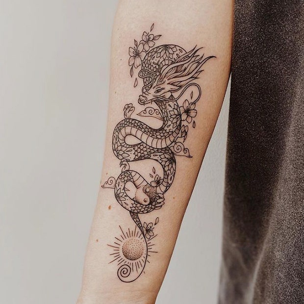 forearm dragon tattoo