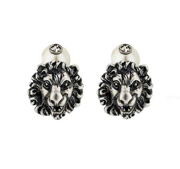 gucci lion head cufflinks