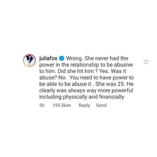 Julia Fox&#039;s Instagram Comment 