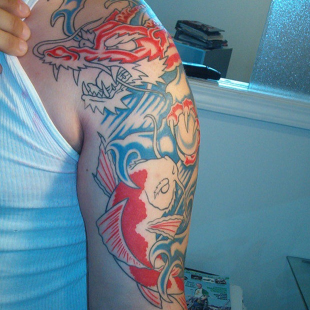 Koi fish dragon tattoo