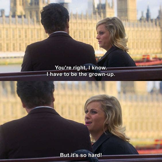 i know i have to be grown up but it&#039;s so hard leslie knope