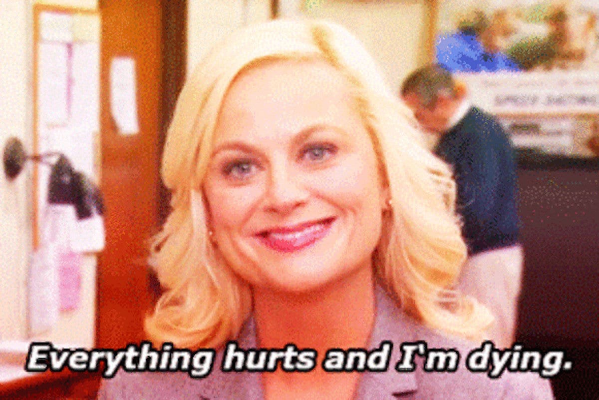 everything hurts and i&#039;m dying leslie knope