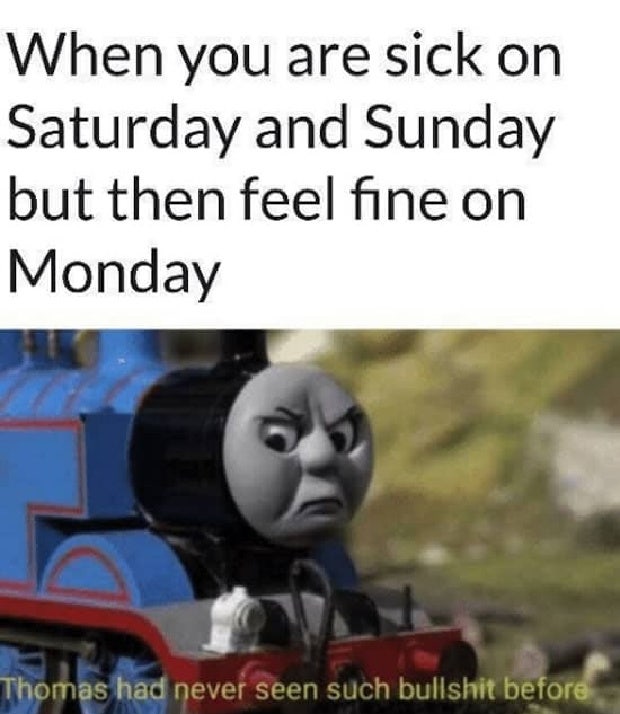 monday memes thomas the tank engine