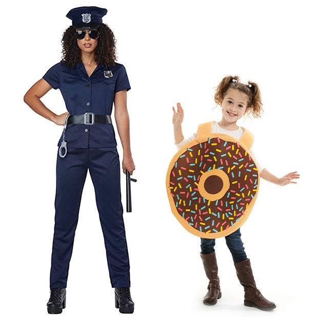 mother daughter halloween costumes cop and donut