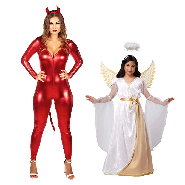 mother daughter halloween costumes devil angel