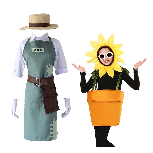 mother daughter halloween costumes gardener flower pot