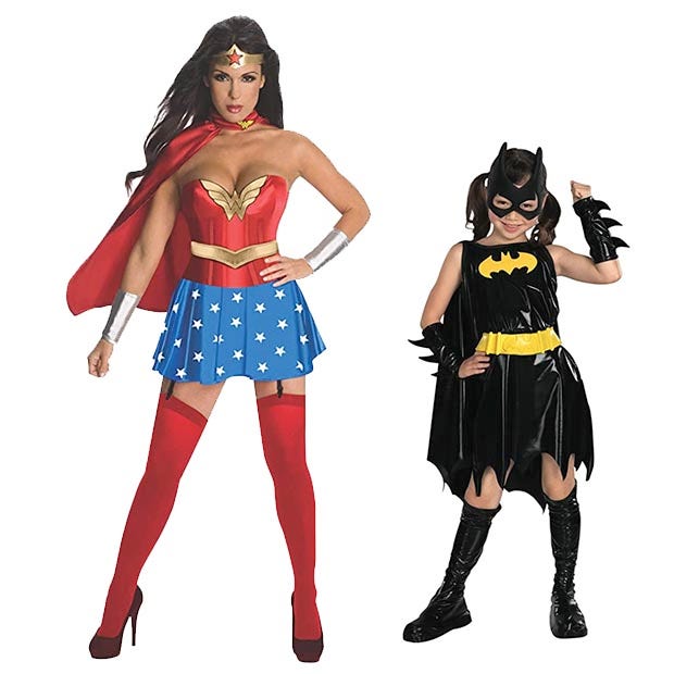 mother daughter halloween costumes wonder woman batgirl