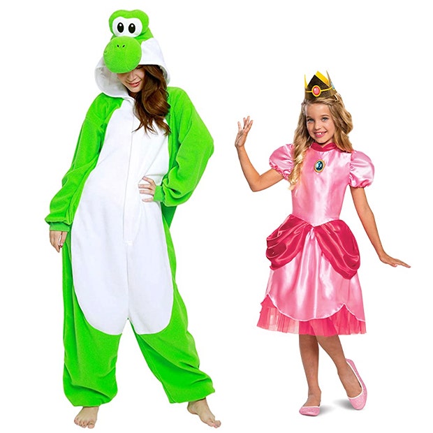 mother daughter halloween costumes yoshi princess peach