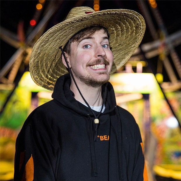 Mr. Beast smiling in a hat