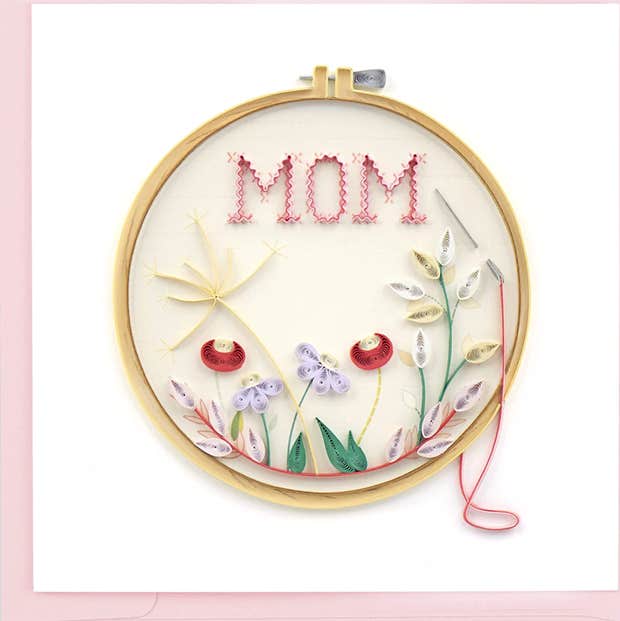 Quilled Mom Cross Stitch Greeting Card