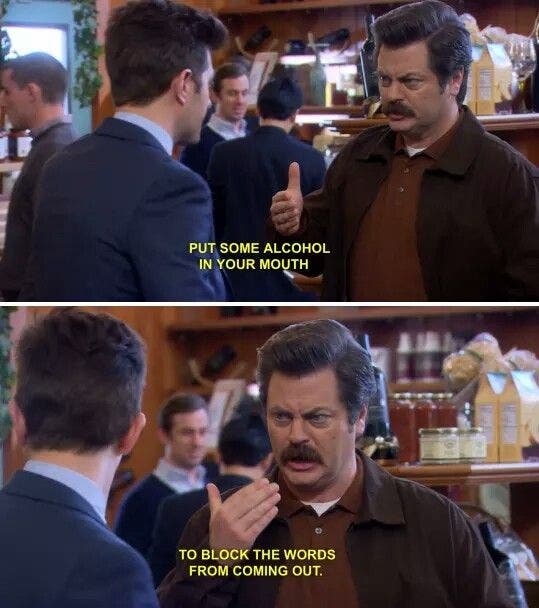 ron swanson alcohol quote