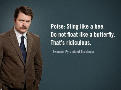 ron swanson sting like a bee quote