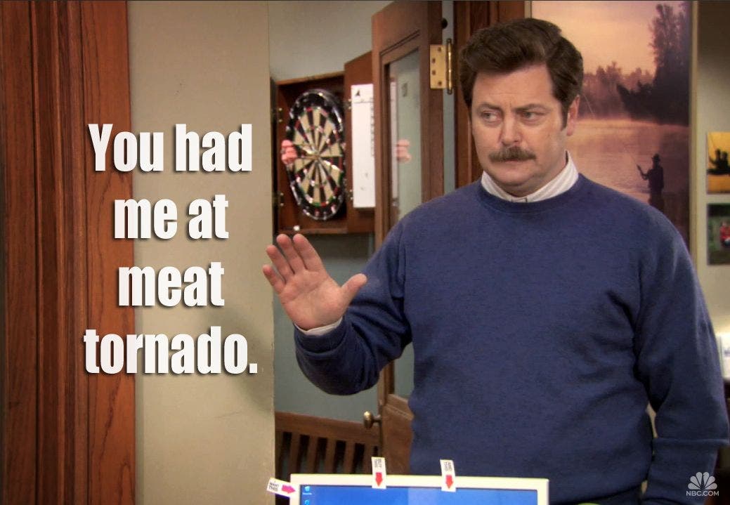 ron swanson meat tornado