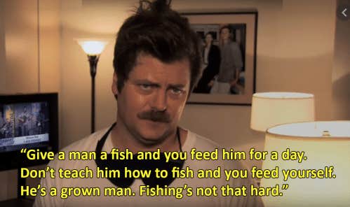 ron swanson give a man a fish quote