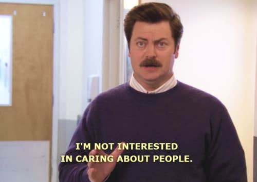 ron swanson caring quote