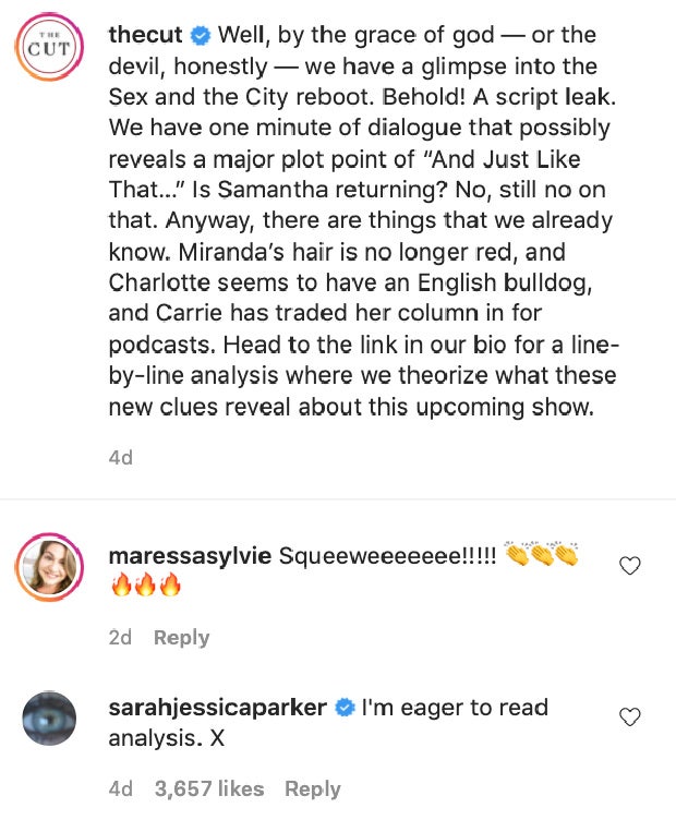 Sex and the City Instagram post