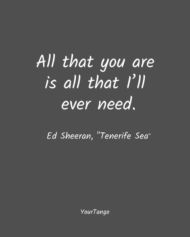 Tenerife Sea short love quote