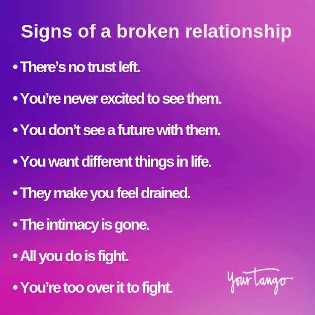 signs of a broken relationship
