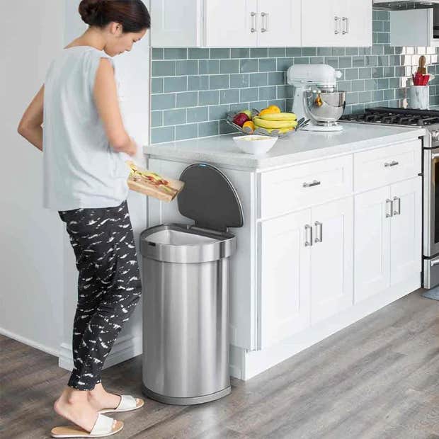 simplehuman 12-Gallon Semi-Round Automatic Sensor Trash Can