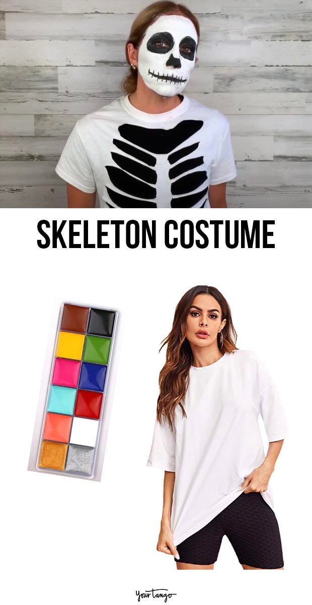 skeleton last minute halloween costumes