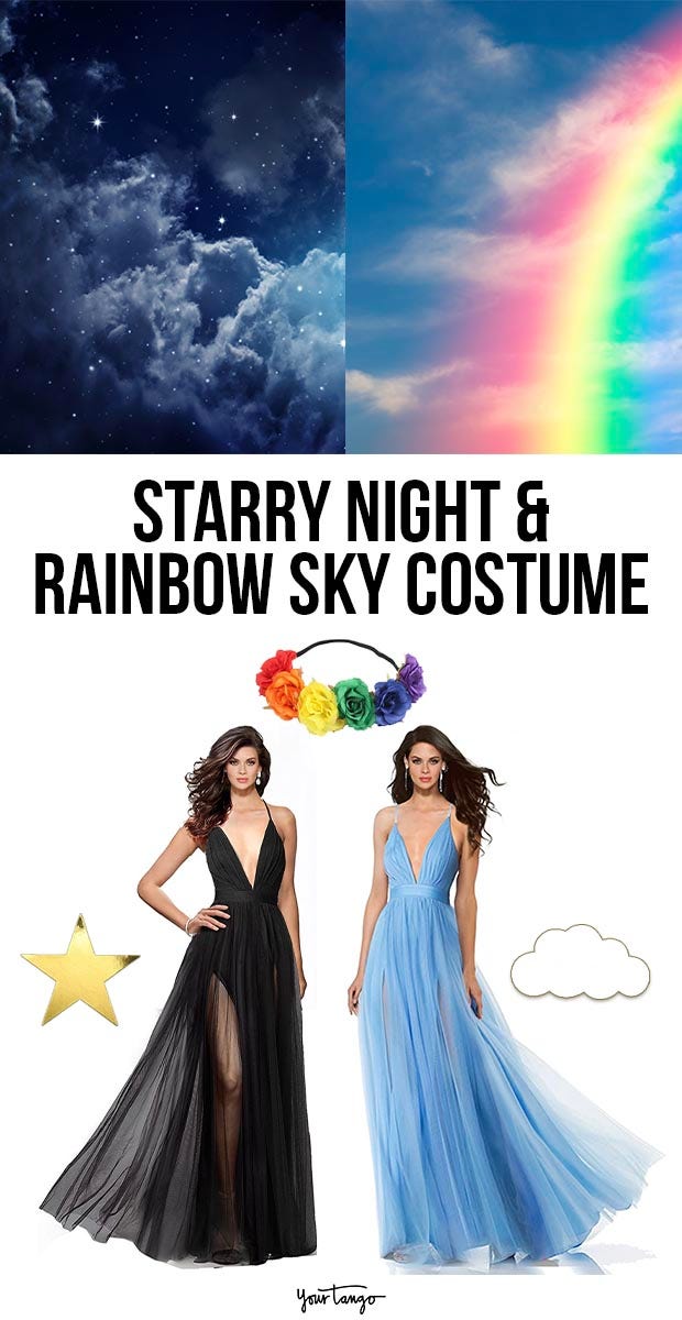 starry night and rainbow sky last minute halloween costumes