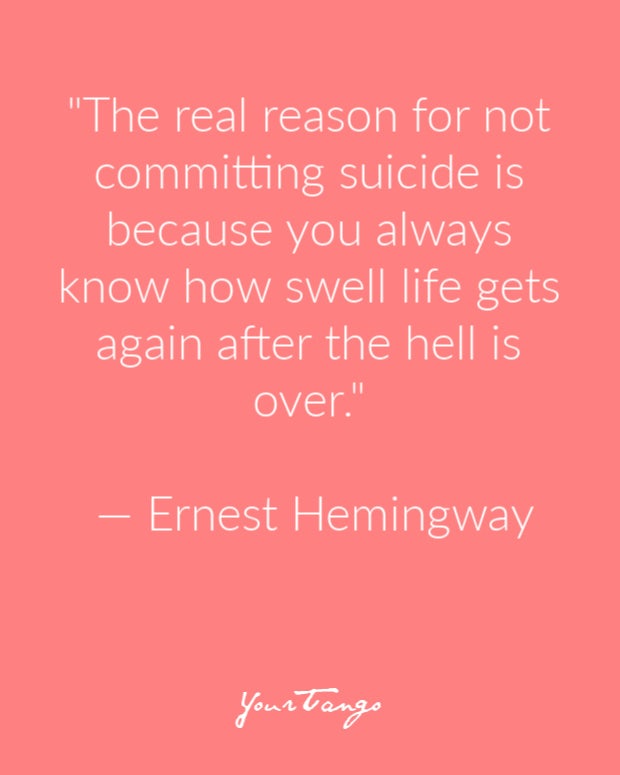 Ernest Hemingway Suicide Prevention Quote