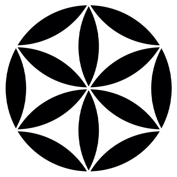 symbols of strength six petal rosette