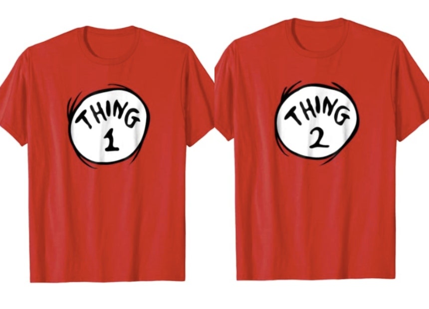 thing 1 and thing 2 shirts for couples costume