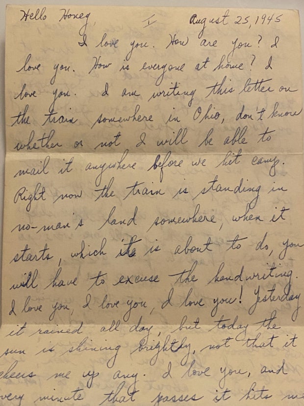 World War II love letters 