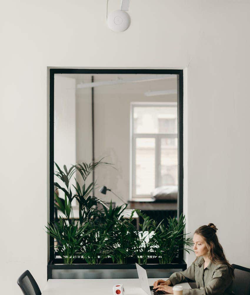 woman working at her laptop