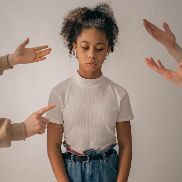 young girl being yelled at