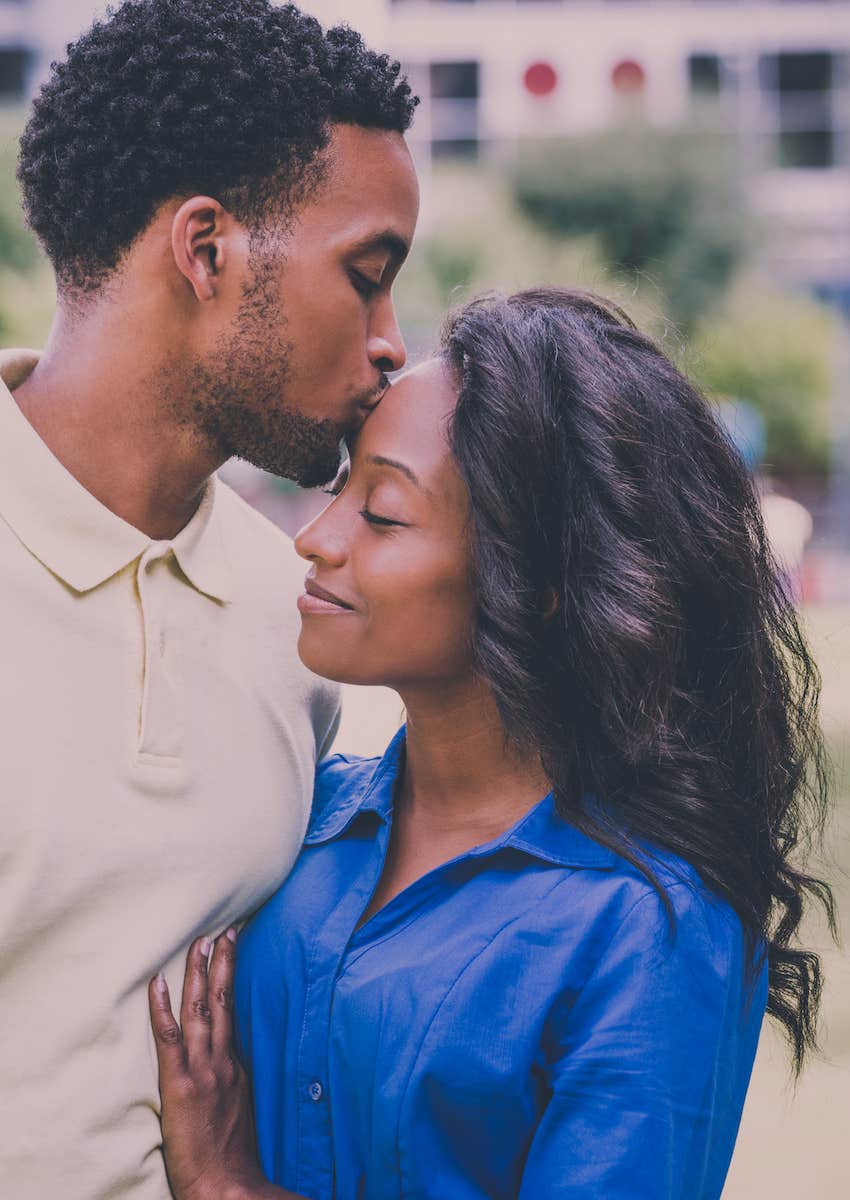 loving couple kiss