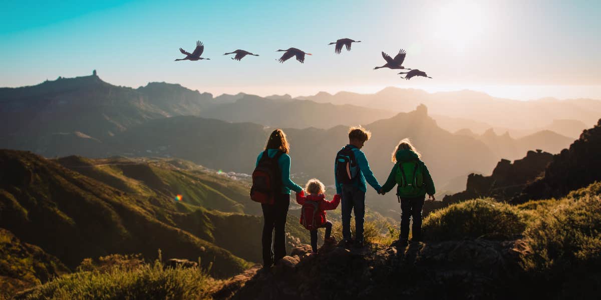 Being In This Specific Location Immediately Improves Mental Health, According To Research family hiking mountain, in nature