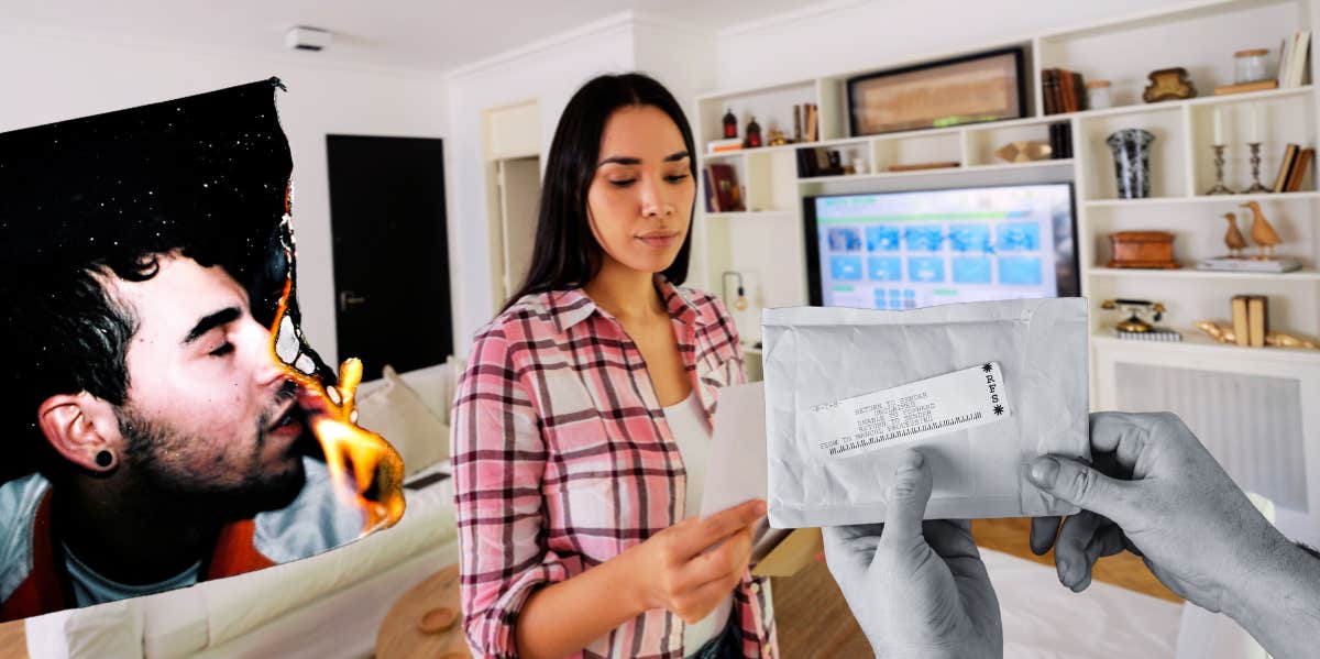 woman holding mail from a ex 