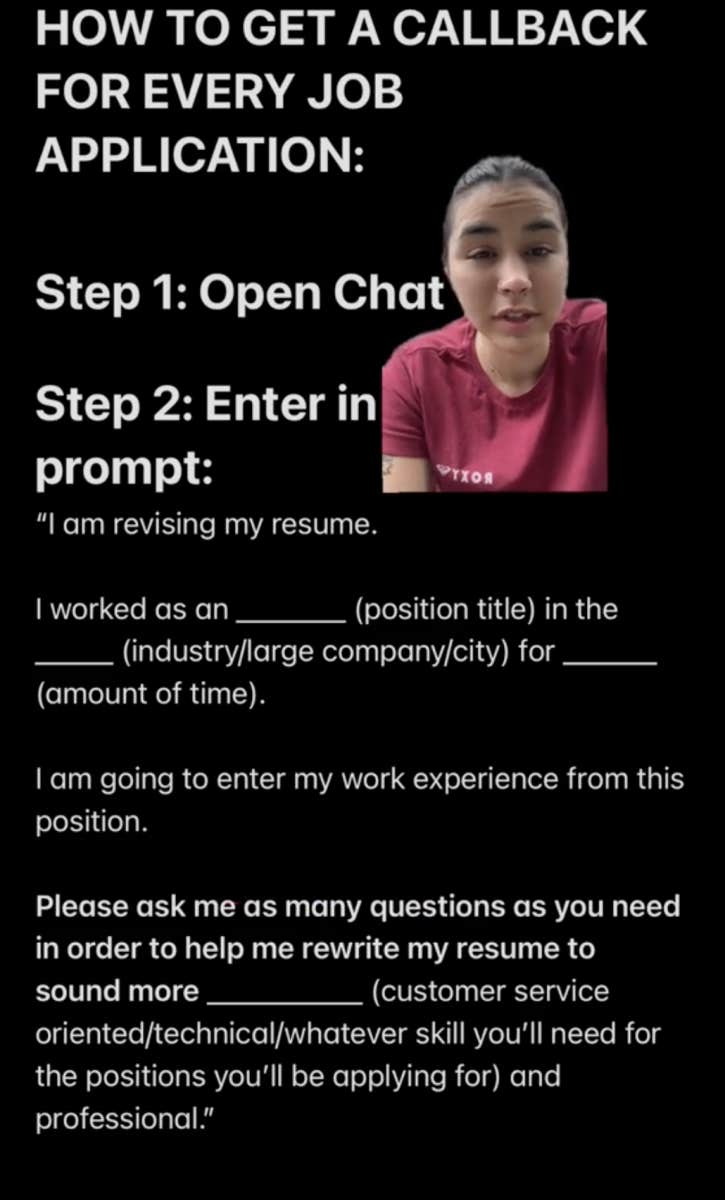 woman applies to jobs using chatgpt ai