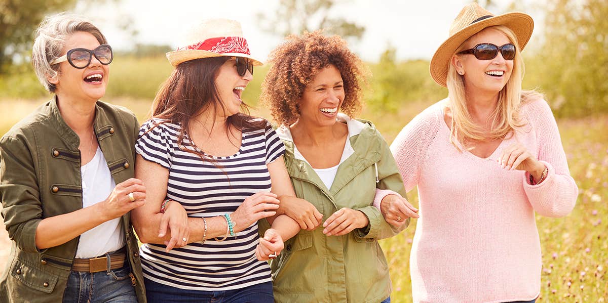 group of happy middle aged women 