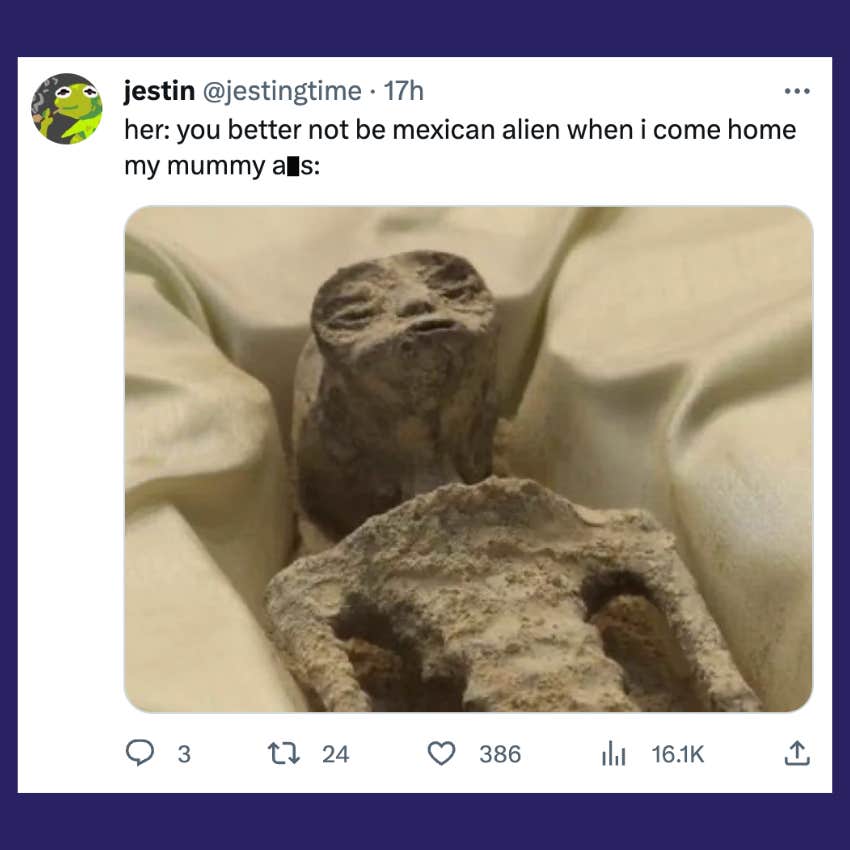 meme about the alien mummy