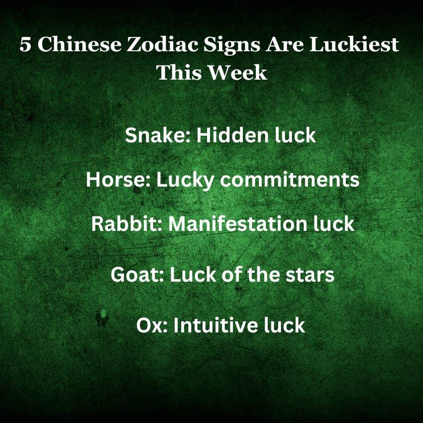 Что делает эти 5 знаков китайского зодиака такими удачливыми до конца недели