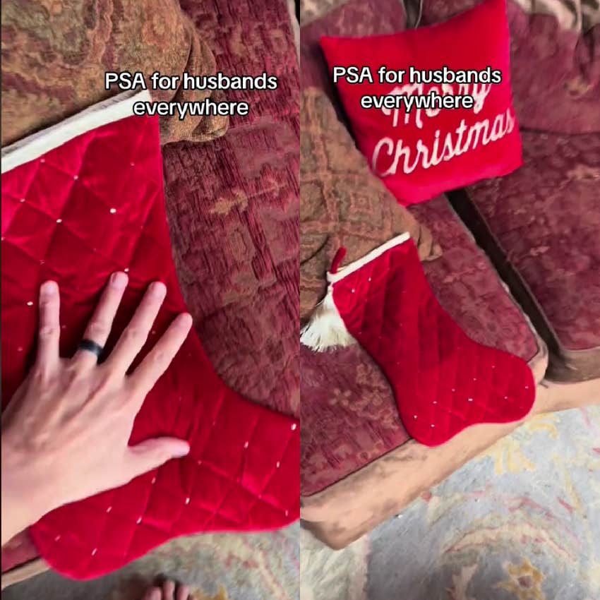 Dad asks why his wife's stocking is empty on Christmas morning