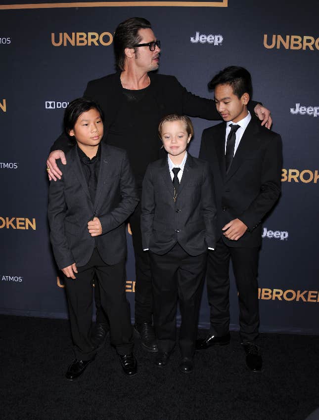 Brad Pitt with kids Maddox, Pax and Shiloh