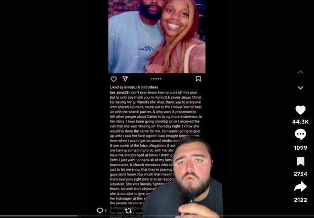 carlee russell boyfriend deleted instagram post