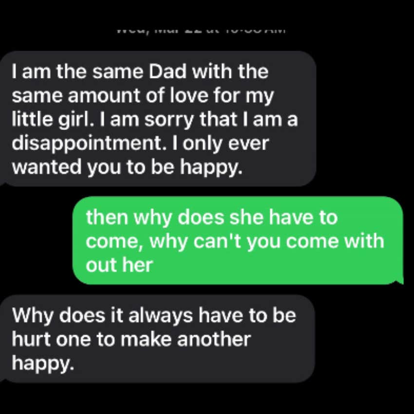 Daughter asks dad to come to graduation without his new wife