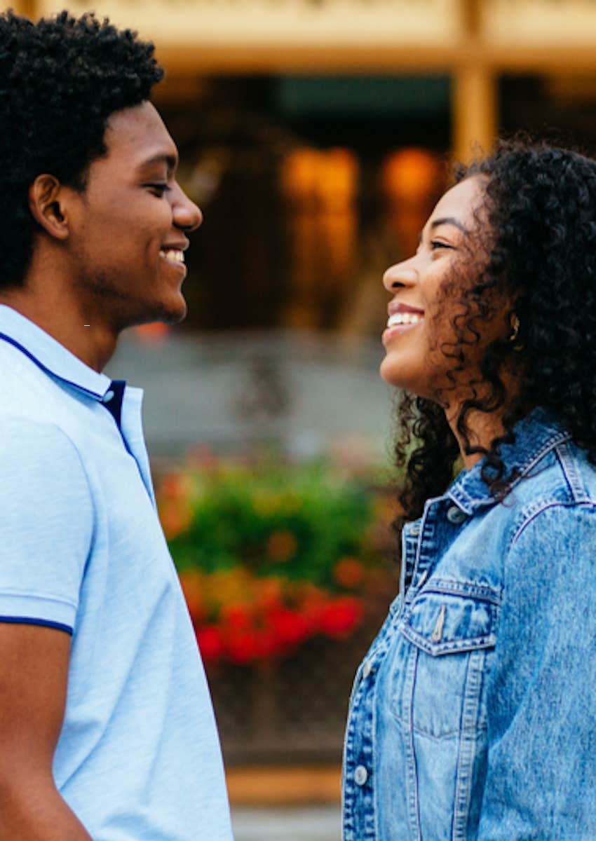 couple making eye contact