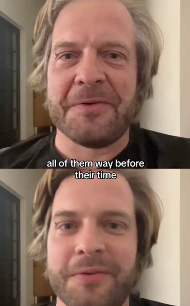 tiktoker talking about the tiktok aging filter