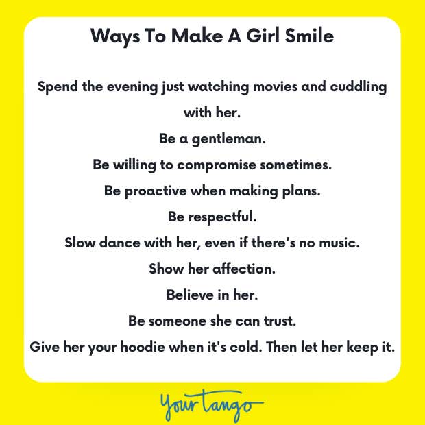 Ways to make a girl smile