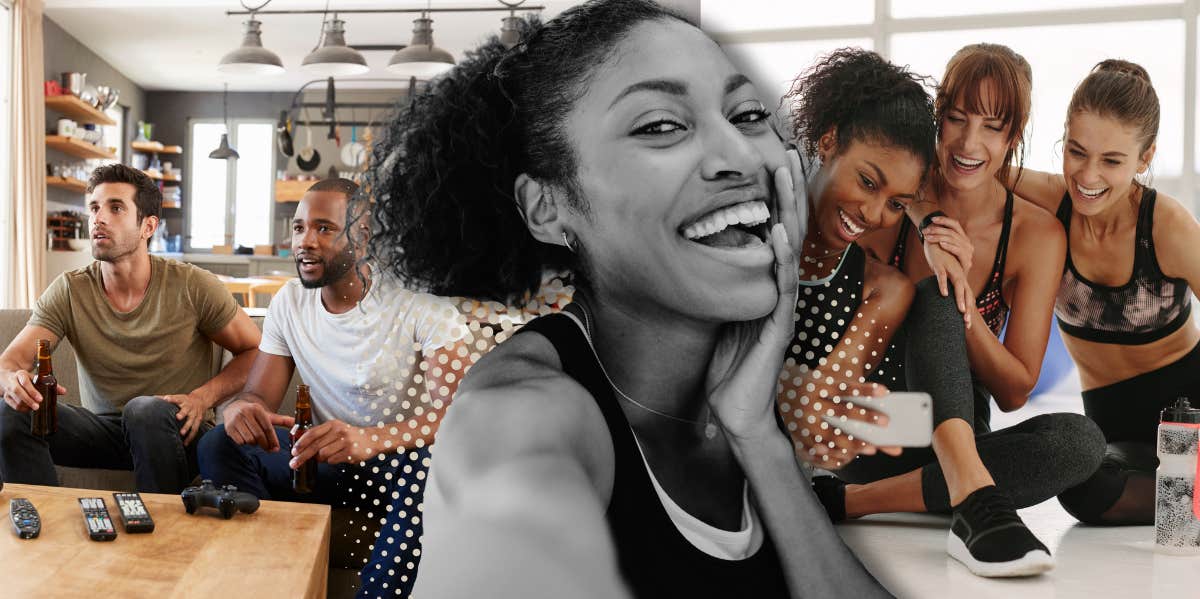 How To Not Be Jealous When Your Jealousy Is Hurting Your Relationship Woman exuding confidence while her partner and her do things apart from each other