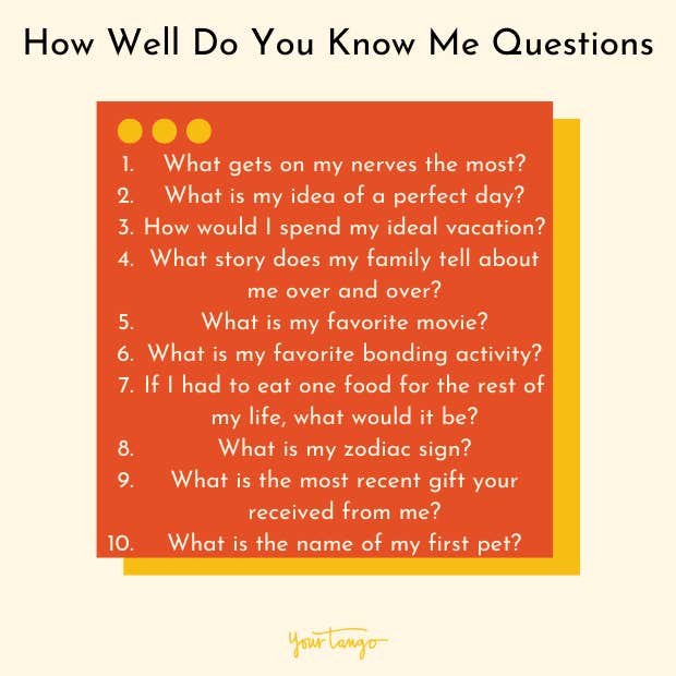 How well do you know me newlywed game questions