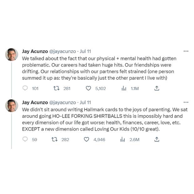 jay acunzo dark side of parenting twitter thread