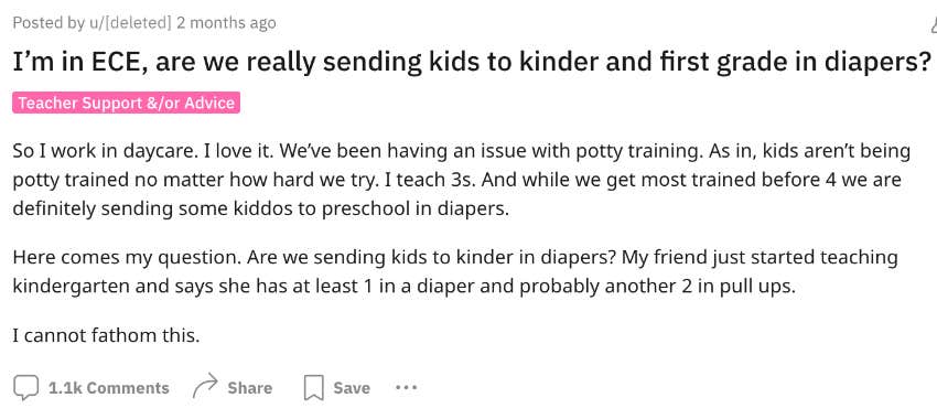 kindergarteners still in diapers reddit post