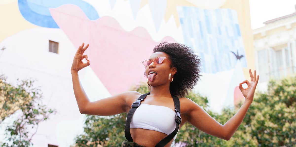 Woman being her authentic self 